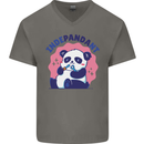 Indepandant Funny Independant Panda Bear Mens V-Neck Cotton T-Shirt Charcoal