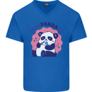 Indepandant Funny Independant Panda Bear Mens V-Neck Cotton T-Shirt Royal Blue