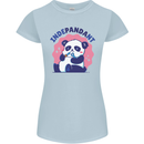 Indepandant Funny Independant Panda Bear Womens Petite Cut T-Shirt Light Blue