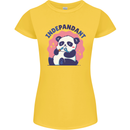 Indepandant Funny Independant Panda Bear Womens Petite Cut T-Shirt Yellow