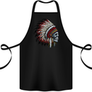 Indian Skull Headdress Biker Motorbike Cotton Apron 100% Organic Black
