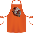Indian Skull Headdress Biker Motorbike Cotton Apron 100% Organic Orange