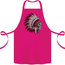 Indian Skull Headdress Biker Motorbike Cotton Apron 100% Organic Pink