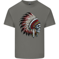 Indian Skull Headdress Biker Motorbike Kids T-Shirt Childrens Charcoal