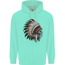 Indian Skull Headdress Biker Motorbike Mens 80% Cotton Hoodie Peppermint