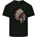 Indian Skull Headdress Biker Motorbike Mens Cotton T-Shirt Tee Top Black