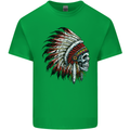 Indian Skull Headdress Biker Motorbike Mens Cotton T-Shirt Tee Top Irish Green