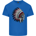 Indian Skull Headdress Biker Motorbike Mens Cotton T-Shirt Tee Top Royal Blue