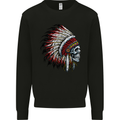 Indian Skull Headdress Biker Motorbike Mens Sweatshirt Jumper Black