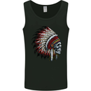 Indian Skull Headdress Biker Motorbike Mens Vest Tank Top Black