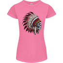 Indian Skull Headdress Biker Motorbike Womens Petite Cut T-Shirt Azalea