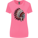 Indian Skull Headdress Biker Motorbike Womens Wider Cut T-Shirt Azalea
