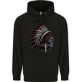Indian Skull Headdress Biker Motorcycle Childrens Kids Hoodie Black