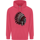 Indian Skull Headdress Biker Motorcycle Childrens Kids Hoodie Heliconia