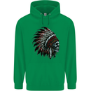 Indian Skull Headdress Biker Motorcycle Childrens Kids Hoodie Irish Green