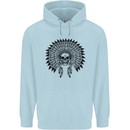 Indian Skull Headdress Biker Motorcycle Childrens Kids Hoodie Light Blue