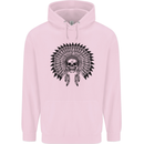 Indian Skull Headdress Biker Motorcycle Childrens Kids Hoodie Light Pink