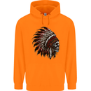 Indian Skull Headdress Biker Motorcycle Childrens Kids Hoodie Orange