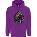 Indian Skull Headdress Biker Motorcycle Childrens Kids Hoodie Purple