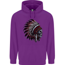 Indian Skull Headdress Biker Motorcycle Childrens Kids Hoodie Purple