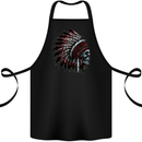 Indian Skull Headdress Biker Motorcycle Cotton Apron 100% Organic Black