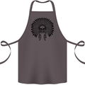 Indian Skull Headdress Biker Motorcycle Cotton Apron 100% Organic Dark Grey