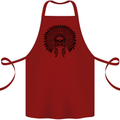 Indian Skull Headdress Biker Motorcycle Cotton Apron 100% Organic Maroon