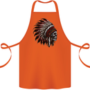 Indian Skull Headdress Biker Motorcycle Cotton Apron 100% Organic Orange