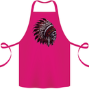 Indian Skull Headdress Biker Motorcycle Cotton Apron 100% Organic Pink