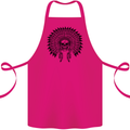 Indian Skull Headdress Biker Motorcycle Cotton Apron 100% Organic Pink