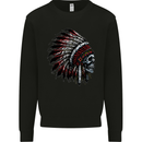 Indian Skull Headdress Biker Motorcycle Kids Sweatshirt Jumper Black