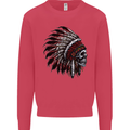 Indian Skull Headdress Biker Motorcycle Kids Sweatshirt Jumper Heliconia