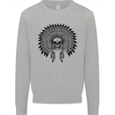 Indian Skull Headdress Biker Motorcycle Kids Sweatshirt Jumper Sports Grey