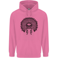 Indian Skull Headdress Biker Motorcycle Mens 80% Cotton Hoodie Azelea