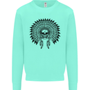 Indian Skull Headdress Biker Motorcycle Mens Sweatshirt Jumper Peppermint