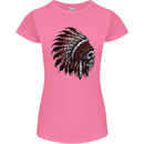 Indian Skull Headdress Biker Motorcycle Womens Petite Cut T-Shirt Azalea