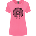 Indian Skull Headdress Biker Motorcycle Womens Wider Cut T-Shirt Azalea