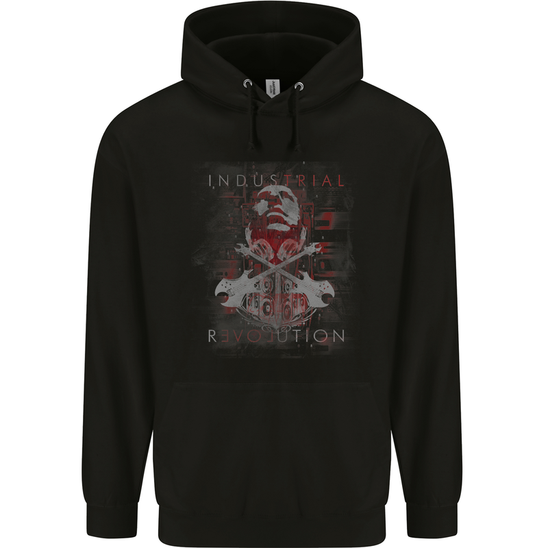 Industrial Revolution Rock Music Guitar Childrens Kids Hoodie Black