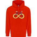Infinity Bicycle Mens 80% Cotton Hoodie Bright Red