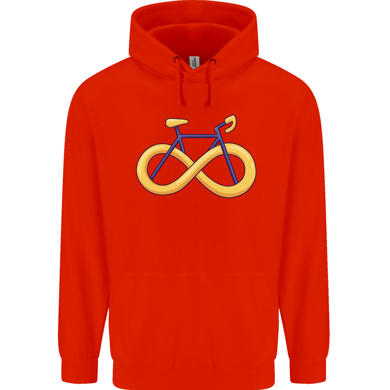 Infinity Bicycle Mens 80% Cotton Hoodie Bright Red
