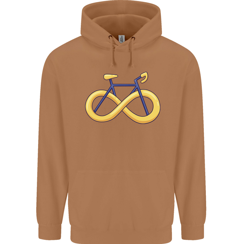 Infinity Bicycle Mens 80% Cotton Hoodie Caramel Latte