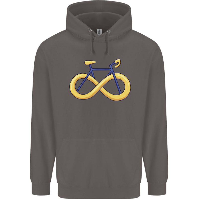 Infinity Bicycle Mens 80% Cotton Hoodie Charcoal