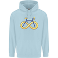 Infinity Bicycle Mens 80% Cotton Hoodie Light Blue