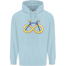 Infinity Bicycle Mens 80% Cotton Hoodie Light Blue