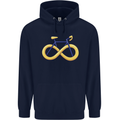 Infinity Bicycle Mens 80% Cotton Hoodie Navy Blue