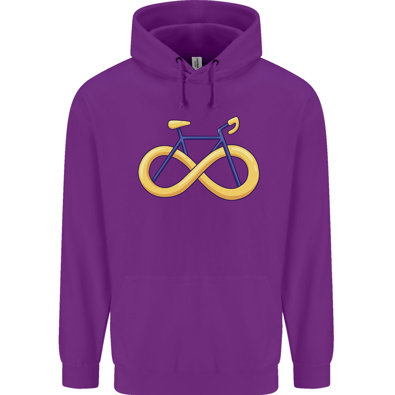 Infinity Bicycle Mens 80% Cotton Hoodie Purple