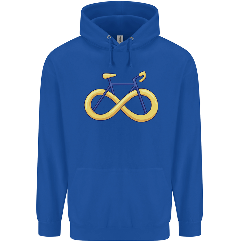 Infinity Bicycle Mens 80% Cotton Hoodie Royal Blue