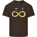 Infinity Bicycle Mens Cotton T-Shirt Tee Top Dark Chocolate