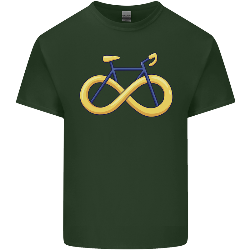 Infinity Bicycle Mens Cotton T-Shirt Tee Top Forest Green