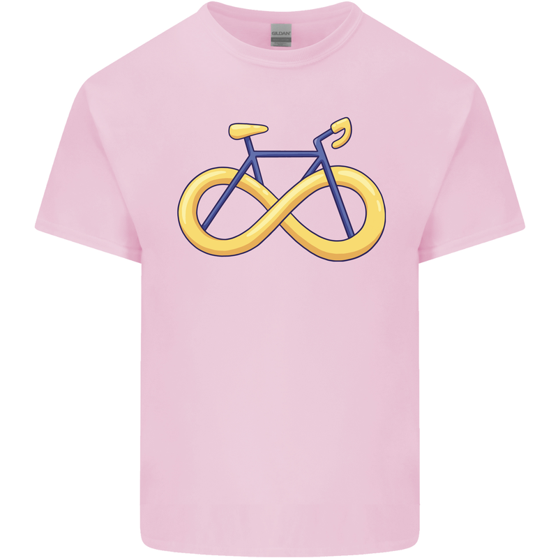 Infinity Bicycle Mens Cotton T-Shirt Tee Top Light Pink